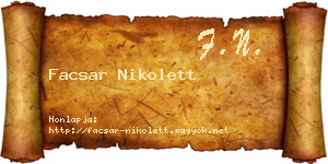 Facsar Nikolett névjegykártya